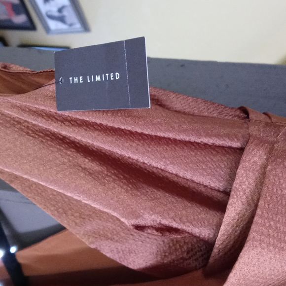 The Limited Copper-Colored Wrap-Style Flowing Mini Dress Women's Size 0 NWT - Picture 4 of 7